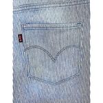 Levi's Denim Blue Jean Long Pinstriped Bermuda Length Shorts ~ Women's Size 12 Photo 3