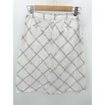 Urban Outfitters BDG White Navy Blue Windowpane Pencil Skirt Size 4 Academia Preppy Career Office Photo 1