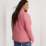 Torrid Studio Crepe Notch Collar Blazer in Mesa Rose Long Sleeve Open Front Pink Photo 1