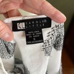 carole little  long sleeved black and white patterned linen top Size small Photo 6