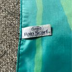 Totes Rain Scarf Water Repellent Vintage 1973 Floral Design Aqua And Green Blue Photo 5