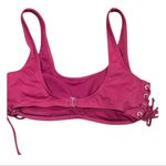 California Waves Wine Lace Up Back Hook Bikini Top Beach Swim Juniors size XL Photo 1