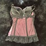 Felina Pink & Black Lace Bustier Corset - Small Photo 4