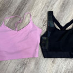 Athleta  Bra Bundle of Aurora Reflective and Elation Strappy Pink Bra Size Med Photo 0