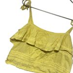 Urban Outfitters Yellow Lace Trimmed Crop Top  Medium Photo 3