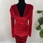 SheIn red Velvet dress EUC Photo 4