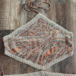 Retrofête Retrofete Viola Tiger Stripe Dress Sequin Size Large NWT Halter Open Back Photo 2