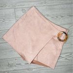 ZARA  Skirt Skort Bucket Faux Suede Asymmetrical Dusty Pink Women Sz xsmall Photo 0