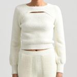 Molly Bracken LA MAISON x Cream Ribbed Cutout Crewneck Sweater Women’s Size XL Photo 0