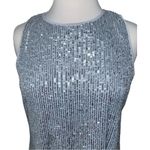 Frank Lyman Blue Silver Sequin Knit Dress Size 8 NWT Style 228242 Photo 2
