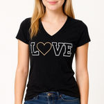 Derek Heart  Black Short Sleeve V Neck T-Shirt Small Photo 0