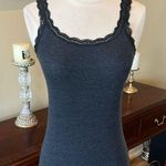 Aerie Dark Gray Lace Trim Tank Top Photo 3