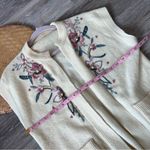 Vintage 80’s embroidered sleeveless cardigan vest cottagecore dainty floral‎ Size M Photo 3
