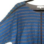 Madewell 100% Cotton Navy Blue & Gray Striped Zip Back Sweater Photo 2
