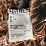 INC New  Animal Print Mesh Ruched V-Neck Short Sleeve Shirt Brown Black Photo 12