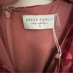 Dress Forum  Dress Mini Floral Satin Silky Ruffle Puffed Sleeves Lined Pink Red Photo 9