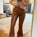 Fashion On Earth Brown leather flare pants  Photo 0