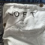 Loft Petite SZ 6P Mini A-Line Jean Skirt Pockets Distressed Slit Frayed Hem Blue Photo 4