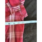 st. john's bay  Red/White Plaid‎ Short Puff Sleeve Button Up Blouse Size XL Photo 4
