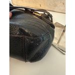 Etienne Aigner Vintage Black Leather Croc Embossed Shoulder Bag Purse Photo 10