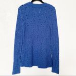 Free People  Blue Scoop Neck Rib Knit Sweater Size Medium Photo 7