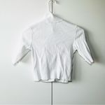 Calvin Klein Jeans Calvin Klein White Ribbed Full Zip Mock Neck  Crop Top - XS Photo 1