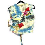 Jams World NWT  | M | crop top tropical Hawaiian Shirt Blouse Tie Front Aloha Photo 2