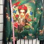 Halloween Retro Floral Skull Printed oversized hoodie O/S Green Size undefined Photo 6