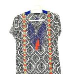 THML Damask Print Multicolor Embroidered Casual Tunic Dress Size Small FLAW Photo 2