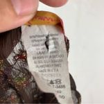 Flamingo size medium tiered vintage Brown Embroidered Top floral boho cottage Photo 7