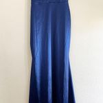 Lulus Melora Navy Blue Satin Sleeveless Maxi Dress Photo 0