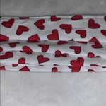 Washable Fabric Face Mask White with Red Hearts Photo 2