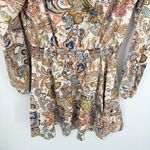 Cupshe Paisley Print Tie Neck Long Sleeve Cover Up Dress Size Large NWT Photo 3