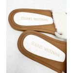 Stuart Weitzman Cammy Ivory Shearling Slip On Sandal Flat Slides Womens Size 10B Photo 4