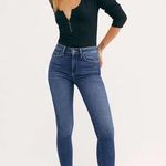 Free People  Medium Wash Raw Ankles Straight Leg Jeans - Size 27 - Mid Rise Waist Photo 0