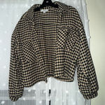 ZARA Black and Tan Houndstooth Utility Jacket Photo 0