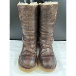 UGG  Australia Women's Brown Leather Mid Calf Boots Size 10 SKU 6105 Photo 1