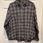 Woolrich  Cotton Flannel Plaid Onyx Red, White and Black‎ Button Down Women's XL Photo 0