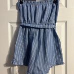 Cupshe  strapless romper blue striped Photo 3