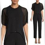 Trina Turk New  Black Kaizen Rhinestone Embellished Popover Black Jumpsuit Size 2 Photo 1