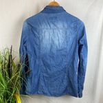 Ci Sono Blue Denim Pearl Snap Long Sleeve Western Rodeo Cowgirl Top M Photo 2