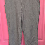 Hollister Black & White Striped Cropped Ankle Pants Relaxed Fit Photo 0