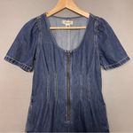 Madewell  Dress Denim Darted Mini Zip-Front Short Sleeve Size 0 Puff Sleeve Women Photo 8