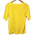 Rafaella Yellow Cotton Top Embellished Boat Neck Short Sleeve Size L Photo 2