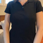 August Silk Vintage 90s Black Knit Polo Shirt 🖤 Photo 0