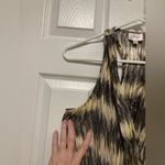 Parker  Maya Brown Yellow Ikat Print 100% Silk  Racerback Mini Dress Photo 7