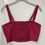 Abercrombie & Fitch NWT Burgundy Button-Front Crop Top w/Suspender Straps size M Photo 2