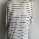 Cynthia Rowley 100% linen ivory short sleeve V-neck pocket shirt/blouse Photo 5