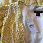 Ann Taylor  NWT Yellow Floral Puff Sleeve Wrap Dress Medium Ruffle‎ Hem Tie Waist Photo 9