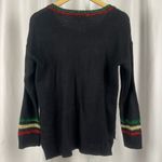 33 Degrees Size Medium Funny Santa Ugly Christmas Sweater Embroidered Sequin Black Photo 1